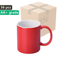 Karton 36 kusů Kouzelný hrnek červený SM-028 s bílým vnitřkem 330ml (polomatný)