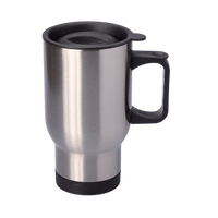 OUTDOOR 420ml metalický stříbrný termohrnek z nerezové oceli UNISUB TM-001