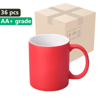 Karton 36 kusů Magický hrnek červený s bílým vnitřkem 330ml SM-031 matný Pro sublimaci AA+