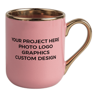 UNISUB Sublimationsbecher SM-060 330 ml weiß mit Goldrand und Griff Klasse AA+