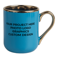 UNISUB Sublimationsbecher SM-060 330 ml weiß mit Goldrand und Griff Klasse AA+