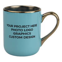 UNISUB Sublimationsbecher SM-060 330 ml weiß mit Goldrand und Griff Klasse AA+