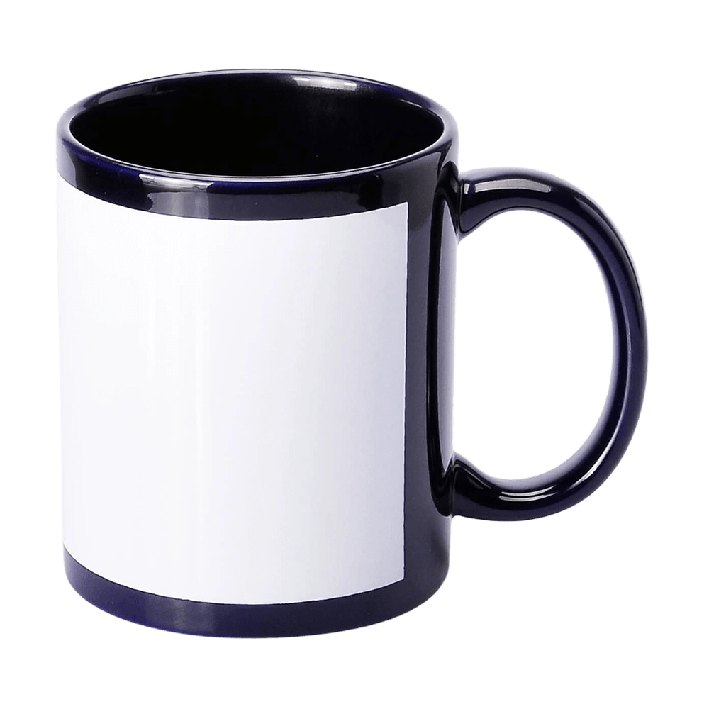 SM-047 Schwarzer Becher mit weißem Fenster für Sublimation 330ml