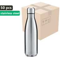 KARTON 50 szt. Butelka termiczna metaliczna srebrna OUTDOOR 500ml Stal Nierdzewna Termos UNISUB TB-002