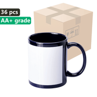 SM-047 Schwarzer Becher mit weißem Fenster für Sublimation 330ml