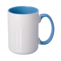 Kubek do sublimacji z niebieskim wnętrzem i uszkiem 425ml UNISUB SM-032 AA+ 