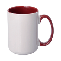 Kubek z bordowym wnętrzem i uszkiem 425ml UNISUB SM-033 do sublimacji AA+ 