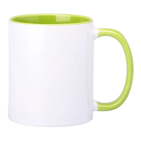 Sublimationsbecher 330ml mit hellgrüner Innenseite und AA+ Ohrhörer UNISUB SM-008