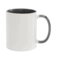 UNISUB Sublimationsbecher SM-057 330 ml weiß mit grauer Innenseite und Griff Klasse AA+