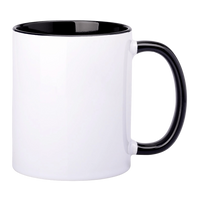 Sublimationsbecher AA+ mit schwarzer Innenseite und Griff 330ml SM-010