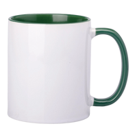 Becher mit dunkelgrüner Innenseite und Griff 330ml für Sublimation AA+ SM-009 
