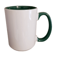 SM-038 Becher mit dunkelgrüner Innenseite und Griff 450ml