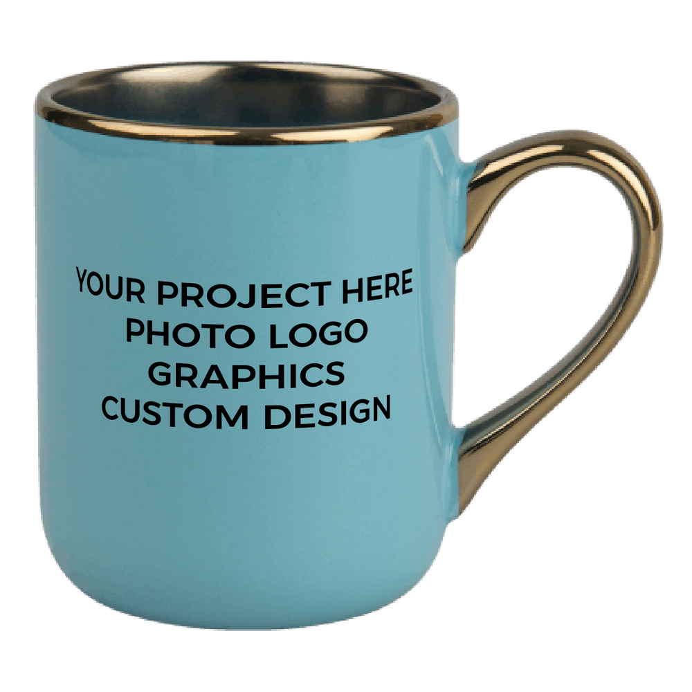 UNISUB sublimation mug SM-060 330 ml white with gold rim and handle Class AA+