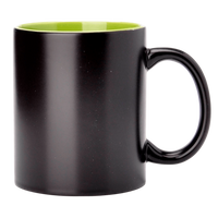SM-023 Magic mug black with light green interior 330ml