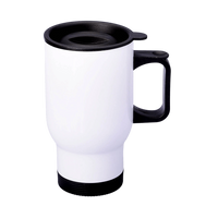 Metallic white OUTDOOR 420 ml stainless steel thermal mug UNISUB TM-002