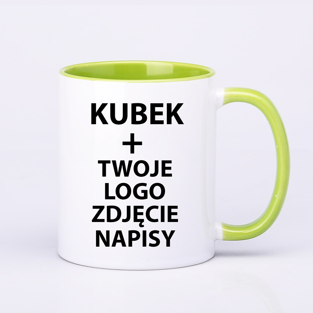 Sublimation 330ml mug with light green interior and AA+ earpiece UNISUB SM-008