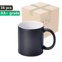 Carton 36 pieces Magic mug black SM-029 with white interior 330ml (matte)