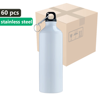 Carton 60 pcs. Metallic white OUTDOOR 650ml Stainless Steel Bottle UNISUB MB-002