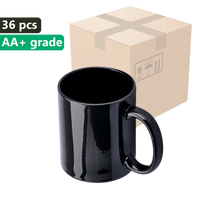 Carton 36 pcs. Magic mug black with black interior 330ml (glossy) SM-018 