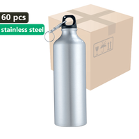 CARTON 60 pcs. Metallic silver OUTDOOR 650ml Stainless Steel Bottle UNISUB MB-001