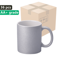 Carton 36 pcs. Glitter Silver Mug UNISUB SM-044 330ml