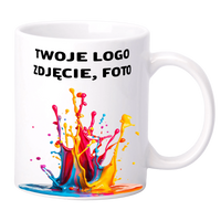 White mug with printed 330ml Grade A UNISUB SM-049