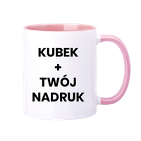 Printed 330ml mug with pink interior and earpiece SM-007 AA+