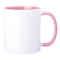 Sublimation 330ml mug with pink interior and earpiece SM-007 sublimation AA+