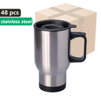 CARTON 48 pcs. OUTDOOR 650ml metallic silver stainless steel thermal mug UNISUB TM-001