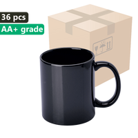 Carton 36 pieces Magic mug black with black interior SM-016 for sublimation 330ml (semi-matte)