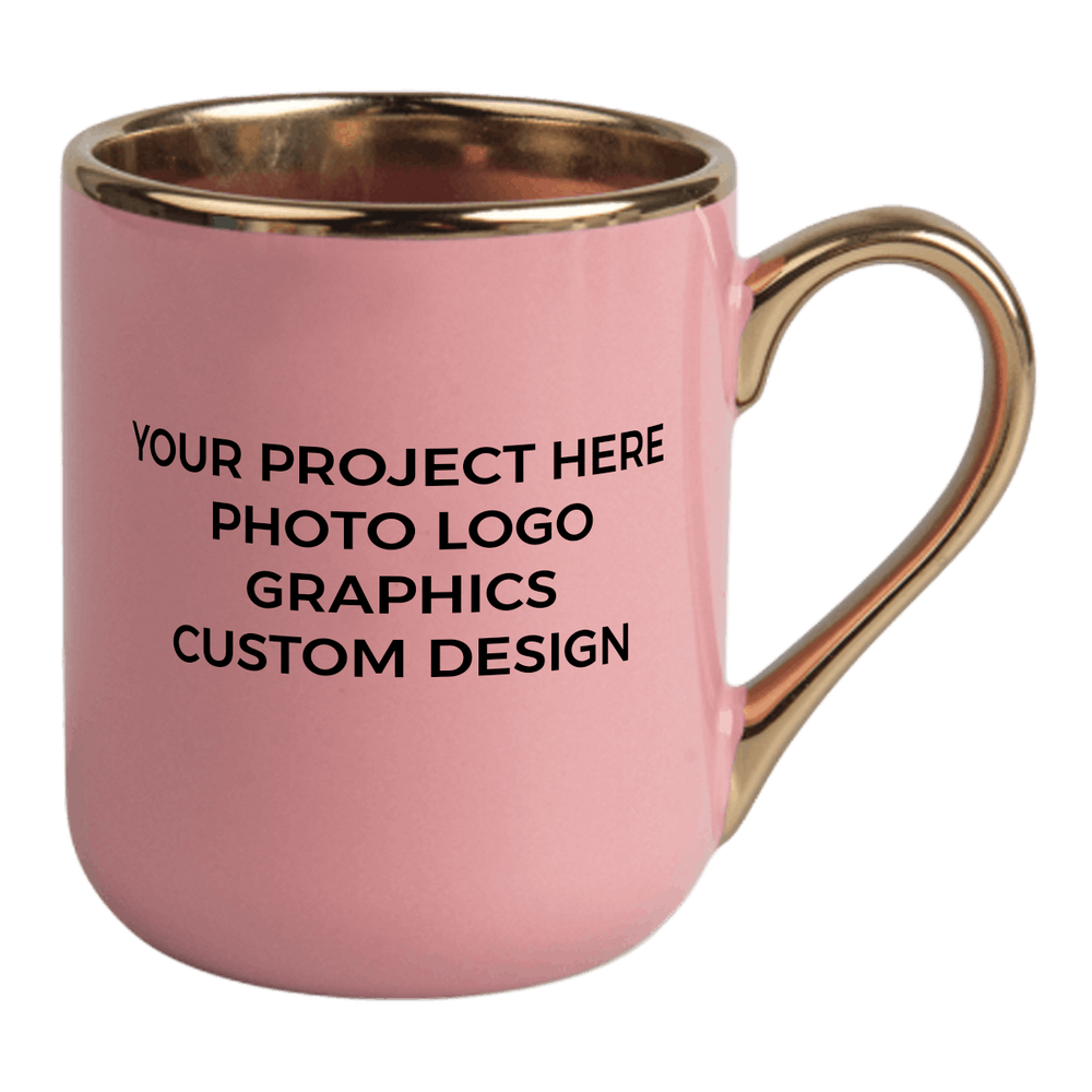 UNISUB sublimation mug SM-060 330 ml white with gold rim and handle Class AA+