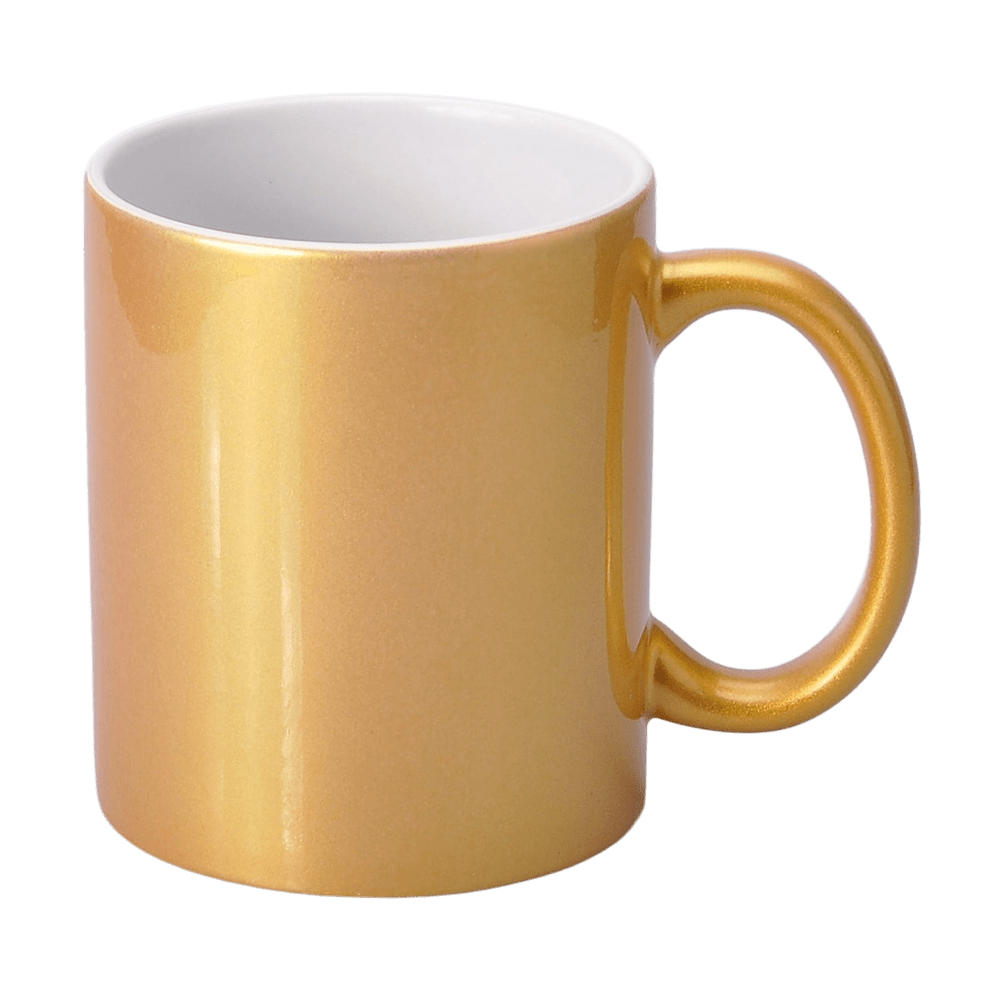 SM-046 Gold Metallic Shiny Mug with White Interior 330ml 