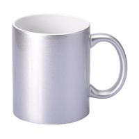 SM-045 Silver Metallic Shiny Mug with White Interior 330ml