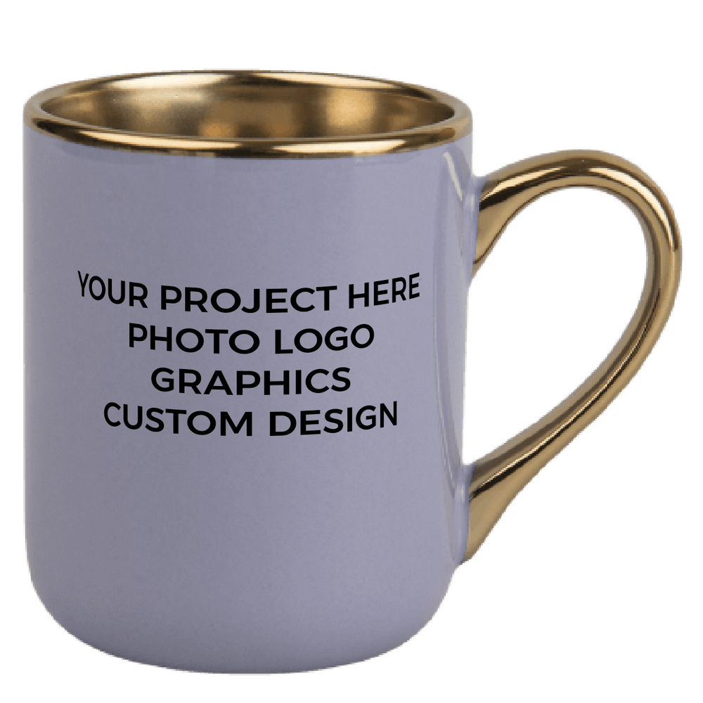 UNISUB sublimation mug SM-060 330 ml white with gold rim and handle Class AA+