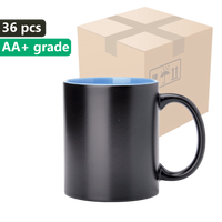 Carton 36 pieces Magic mug black SM-020 with light blue interior 330ml