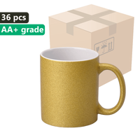 Carton 36 pcs. Glitter mug Glitter Gold UNISUB SM-043 330ml