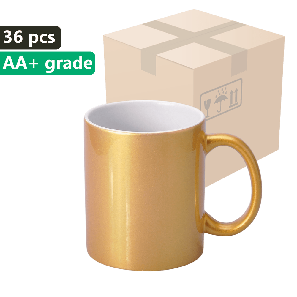 Carton 36 pcs. UNISUB mug SM-046 330ml Shiny metallic gold with white interior