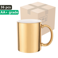 CARTON 36 pcs. UNISUB SM-053 330 ml plated gold Mug for sublimation 
