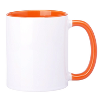 Mug with orange interior and earpiece 330ml for sublimation AA+ UNISUB SM-006