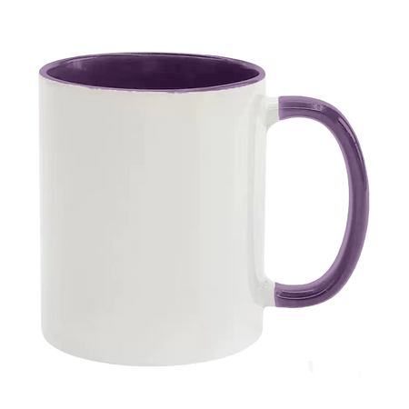 CARTON 36 pieces UNISUB sublimation mug SM-058 330 ml white with purple interior and earpiece class AA+