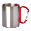KARTON 50 ks. OUTDOOR kovový hrnek 300ml nerezová ocel UNISUB MM-003 červená karabina
