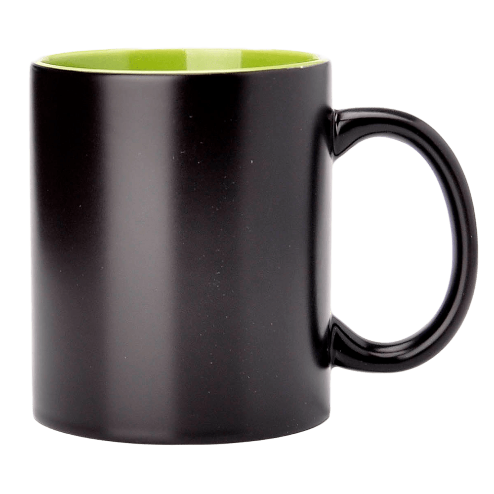 SM-023 Magický hrnek černý se světle zeleným vnitřkem 330ml