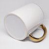 White 330ml Grade AAA mug UNISUB SM-050 gold rim and ear for sublimation