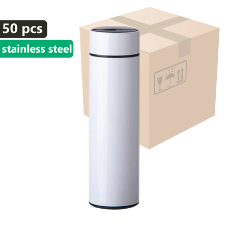 CARTON 50 pcs. Metallic white OUTDOOR 500ml Stainless Steel Thermos Bottle UNISUB TB-001