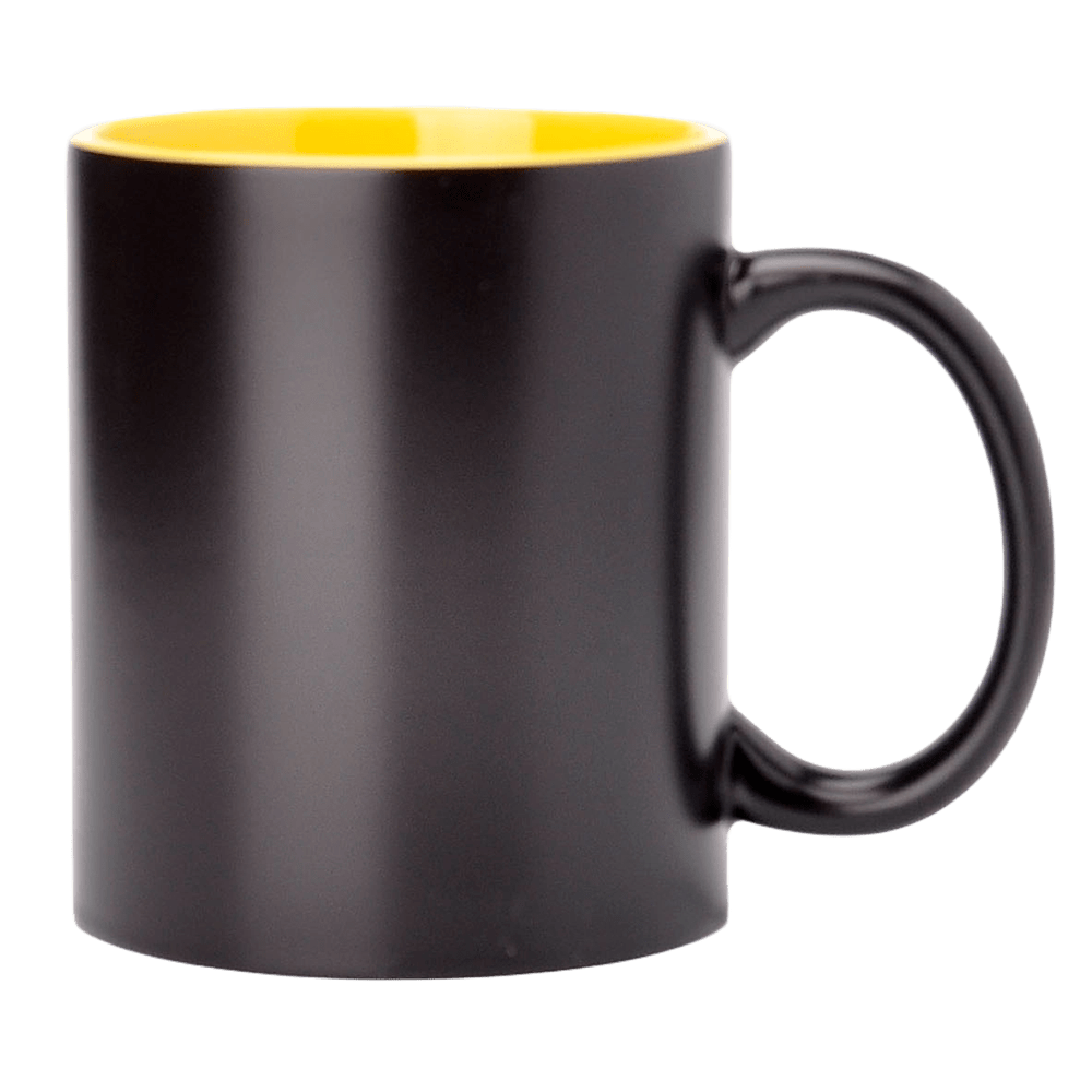 SM-024 Magic mug black with yellow interior 330ml