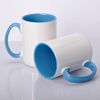 Mug with printed blue interior and ear 425ml UNISUB SM-032 AA+ 