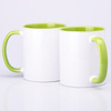 Sublimation 330ml mug with light green interior and AA+ earpiece UNISUB SM-008