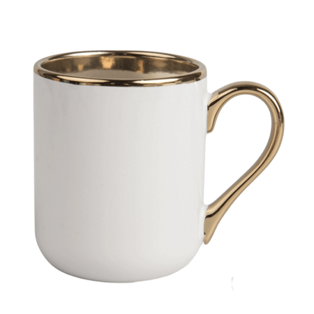 UNISUB Sublimationsbecher SM-060 330 ml weiß mit Goldrand und Griff Klasse AA+