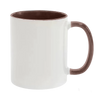 UNISUB Sublimationsbecher SM-056 330 ml weiß mit brauner Innenseite und Griff Klasse AA+