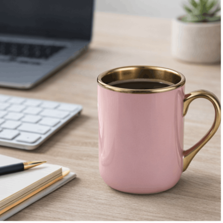 UNISUB sublimation mug SM-060 330 ml white with gold rim and handle Class AA+